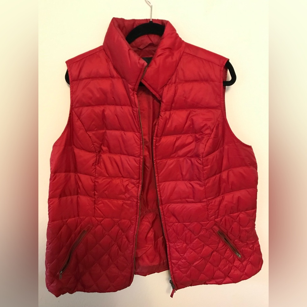 Talbots Cherry Red Quilted Vest